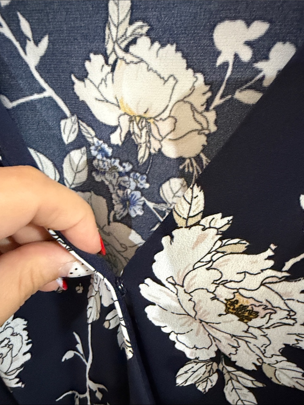 Maurice’s Floral Wrap Romper in Navy and White - Picture 3 of 6